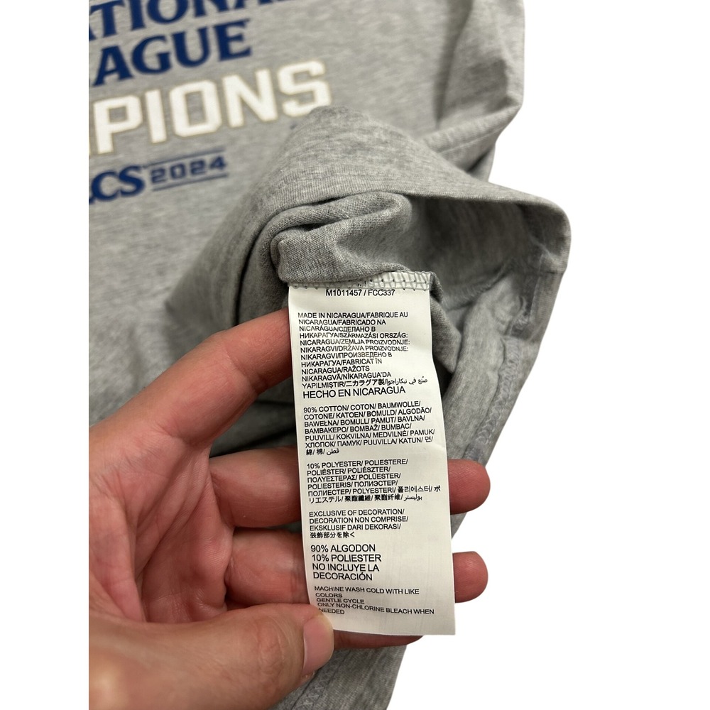 Fanatics LA Dodgers T-Shirt Womens Large Gray Excellent 2024 NLCS Champions Tee - Picture 6 of 8
